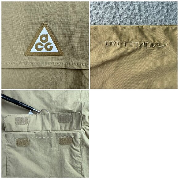 Nike ACG Shirt Men Small S Beige Brown Orb Weaver Dri FIT ADV Collar Button Up 1 - Picture 9 of 12